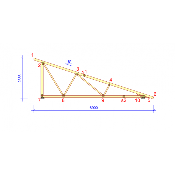 Slope truss 2356x6900mm